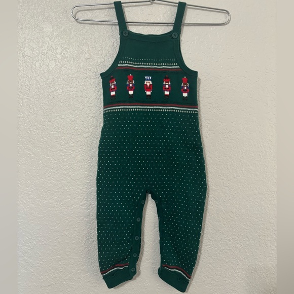 Janie and Jack Baby Nutcracker Fair Isle Sweater Overall - Picture 2 of 8